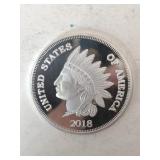 2018 Indian .999 fine silver round