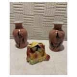 Two oriental vases, an oriental base.