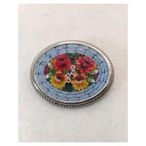 Italian micro Mosaic brooch