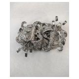 Duette bro 1930s through 40 silver tone clear