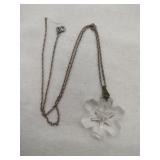 Gorham Crystal necklace silver chain no clasp