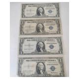 4 1935 blue seal silver certificate 1$