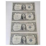 4 1935 blue seal silver certificate 1$