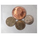 Copper .999 fine round 3 dollars