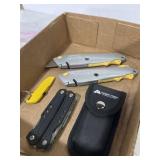 Utility knives and Ozark Trail multitool