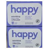 2- 10ct boxes of happy brand dark roast k cups