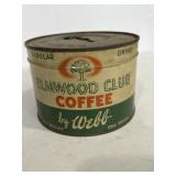 1 lb. Tin of  Elmwood club coffee sealed