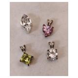 4 colored stones  pendants