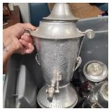 Tote of vintage percolators