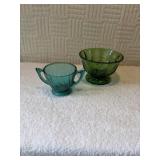Ultramarine pedal swirl, sugar bowl, and green
