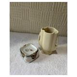 Lefton China, gold wheat ashtray set and McCoy