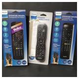Lot of three open box universal remotes