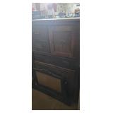Wooden wardrobe with broken mirror (needs work )