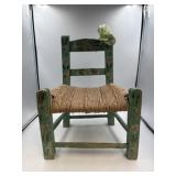 Wooden doll chair and metal baby scale
