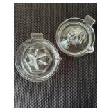 Two vintage glass juicers reamer