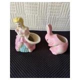 Shawnee pottery Southern Belle Lady. Pink bunny,