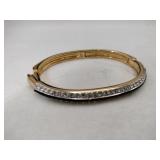 Swarovski gold tone hinged bagel with clear