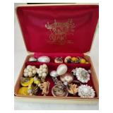 jewelry box vintage screw back and clip on