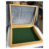 Wooden hinge glass top display case 21x17x3.5'