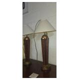2 matching decrotive 30in table lamps( one with