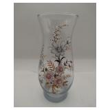 Hand painted floral vase slightly blue tinted