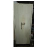 White Metal double door shop cabinet 24x12x63in