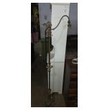 Brass tone ornate decorative floor lamp (no shade