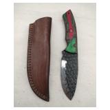 Damascus style hunting knife 4' blade w/stealth