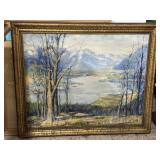Framed 28.5x34.5' art 'View over the Tegernsee'