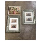 Framed vintage still life prints 18x 24' & 15x19'
