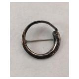 Silver circle pin marked 925.   .139oz