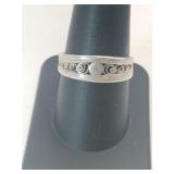 Silver art deco ring marked 950 size 8.5.
