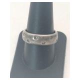 Silver band ring marked 925 size 9.  .285oz