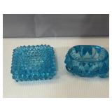 Aqua blue EAPG master salt cellar & Fenton
