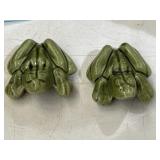 Pair of ceramic frogs that are anatomically funny