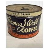 1 lb. Tin of  Thomas J Wells, coffee sealed.