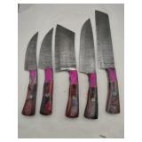 Damascus style chef set knife