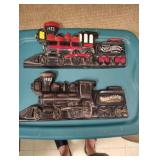 2 large iron horse chalkware