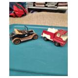 1 diecast piggy bank 1 tin truck
