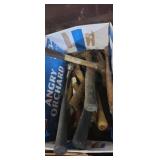 Large assortment of various brand hammers