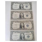 4 1935 blue seal silver certificate 1$