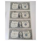 4 1935 blue seal silver certificate 1$