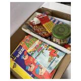Vintage comics, bang, caps, toys, and more
