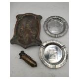 Vintage brass ashtray 2 Winston ashtrays and a