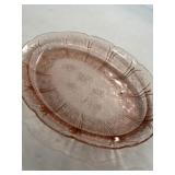 Jeannette Glass oval platter with Cherry Blossom