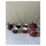 Mixture of pottery two pieces hall pottery