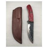 Damascus style hunting knife 4' blade w/stealth