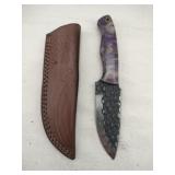 Damascus style hunting knife 4' blade w/stealth
