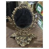 13'  ornate cast metal vanity mirror