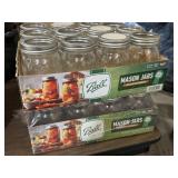 Full and partial cases of Ball mason jars/lids
